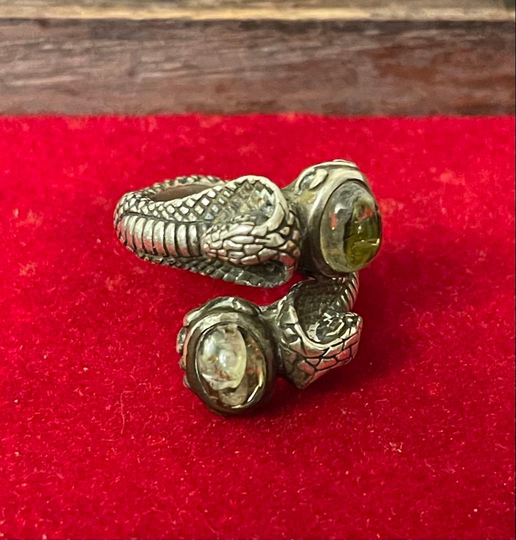 bizarre ビザール　コブラ　リング　蛇 グリーンアンバー　13号