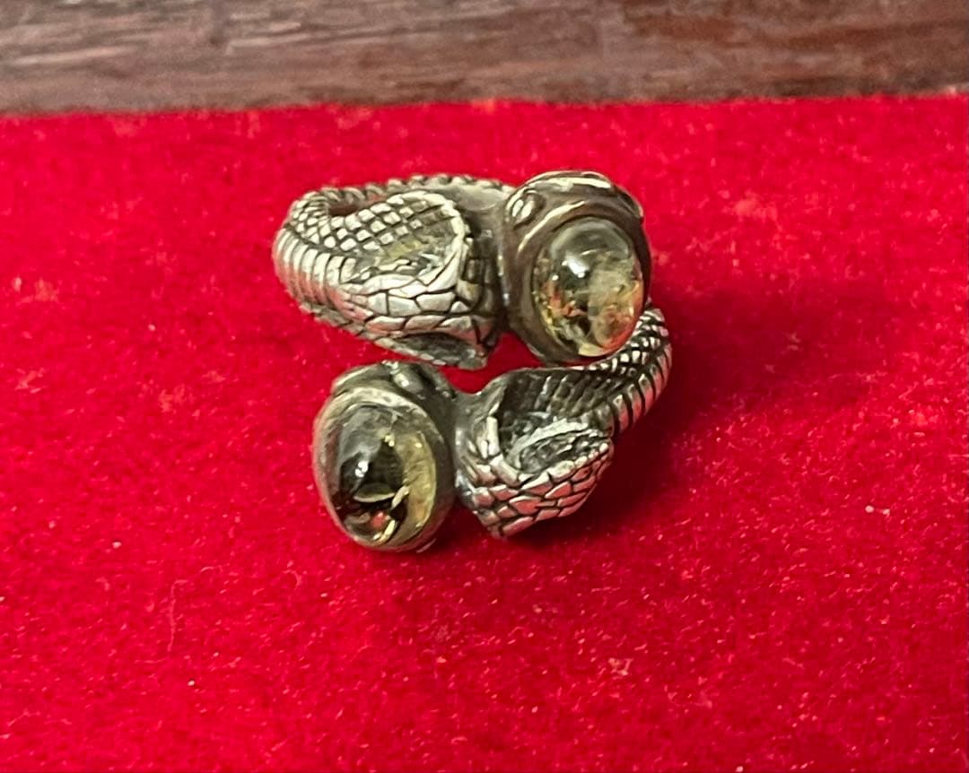 bizarre ビザール　コブラ　リング　蛇 グリーンアンバー　13号