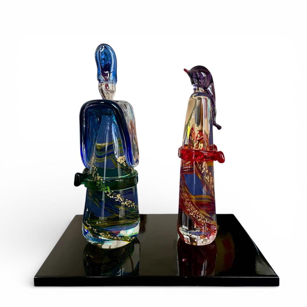 【美品】近代工芸 multi glass マルティグラス 雛人形 ガラス工芸