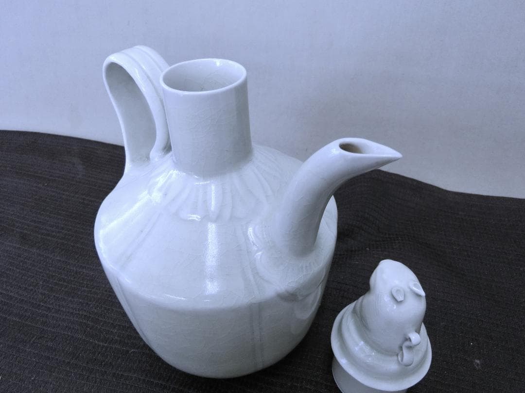 処分価20（火）22時まで【水注　水差　蓋付獣姿・FA・中国　酒器】◆古董骨董