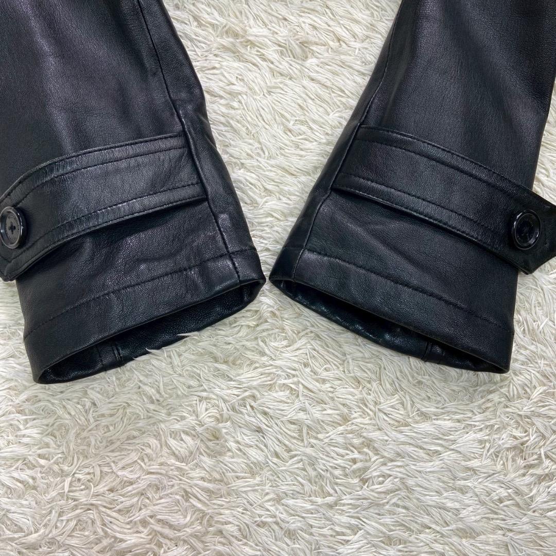 【極希少LL!!欠品無し!】バーバリーブラックレーベル レザーコート ムートン