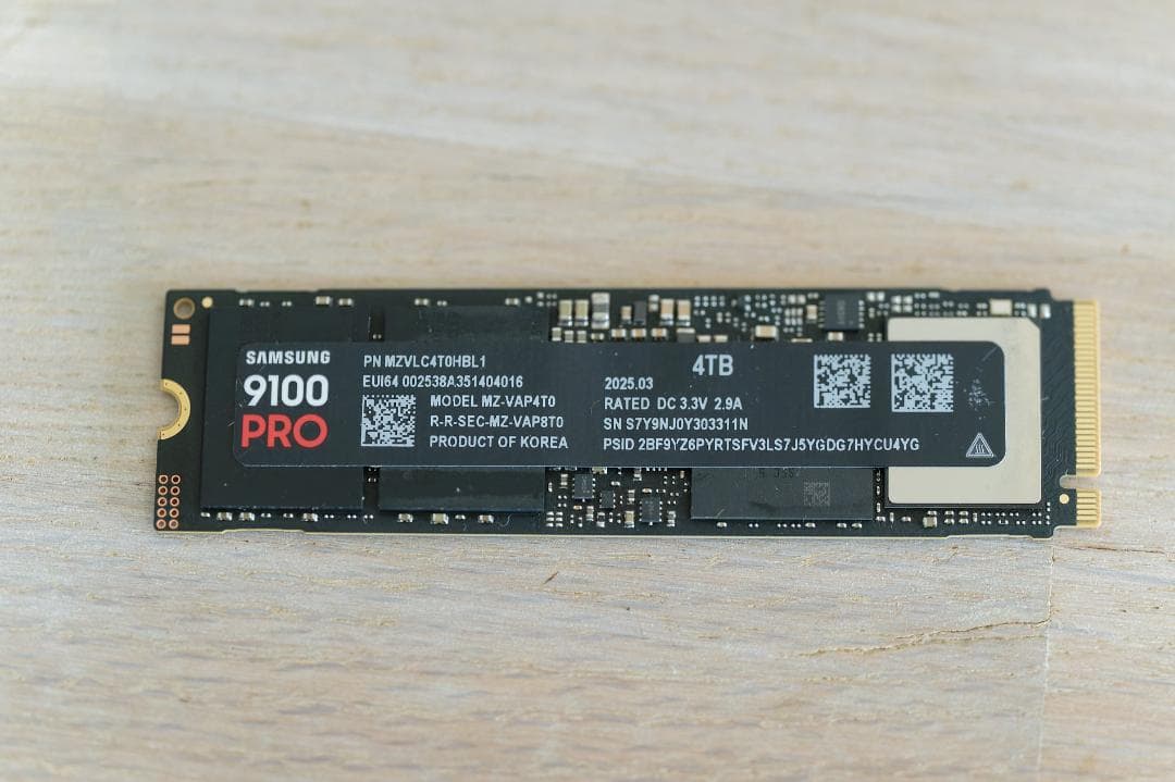 内蔵型SSD Samsung 9100 PRO 4TB SSD M.2 NVMe