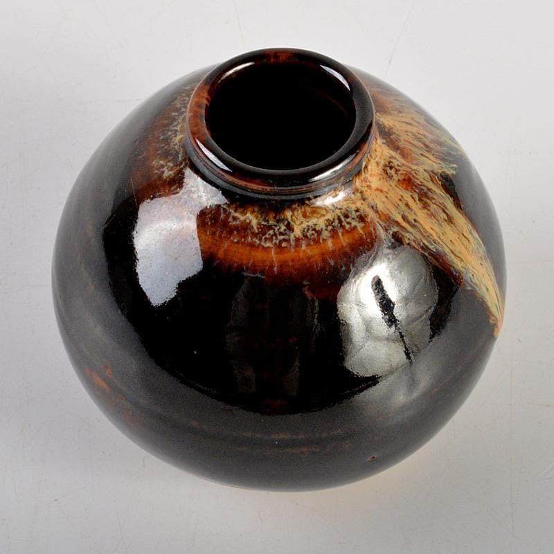 茶道具　桶谷定一作　内海茶入　共箱　V　6691