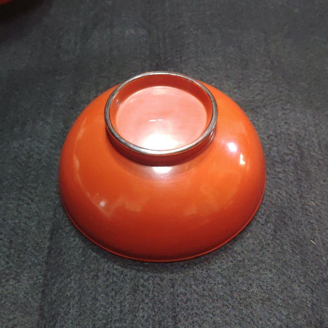 応量器　江戸初期　根来四つ椀二組完品　漆器