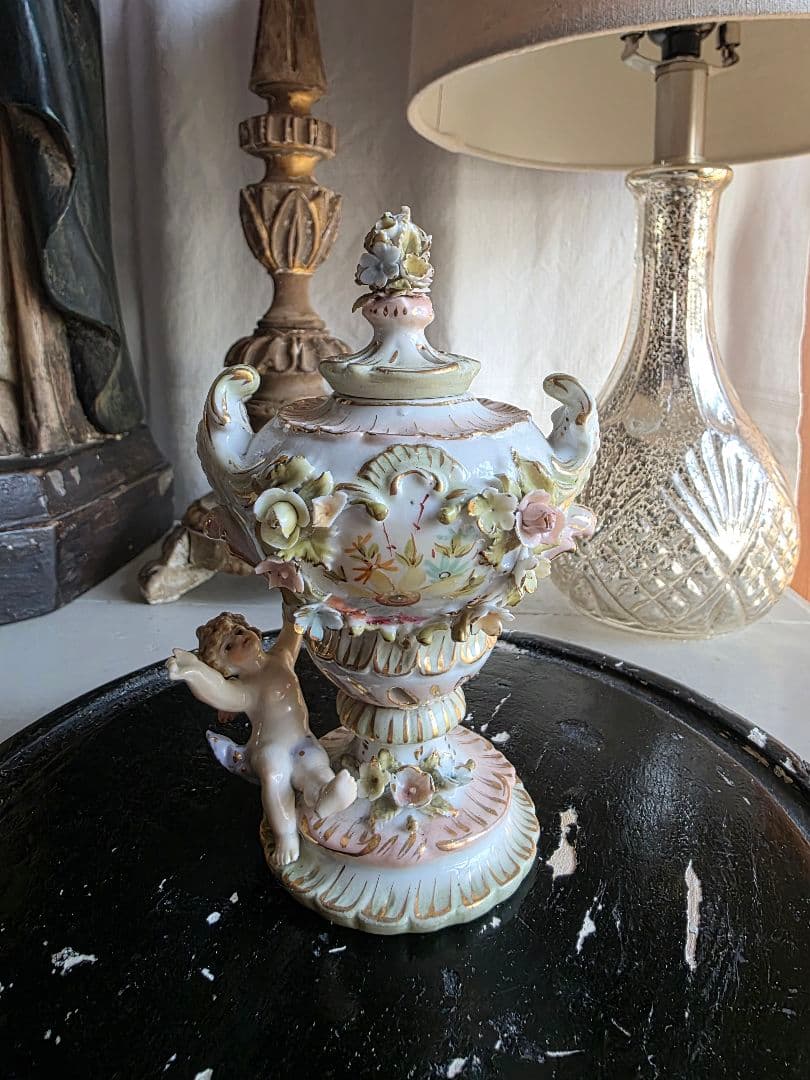 フランスアンティーク 陶器のポプリポット