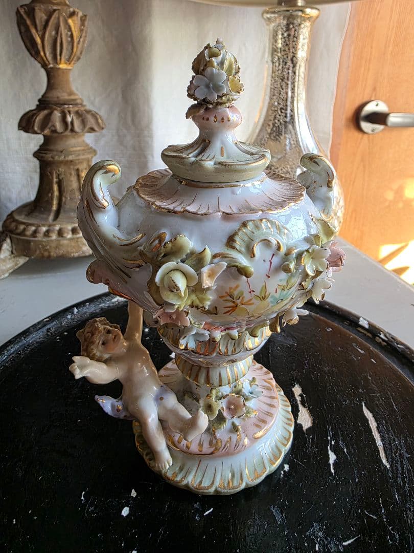 フランスアンティーク 陶器のポプリポット