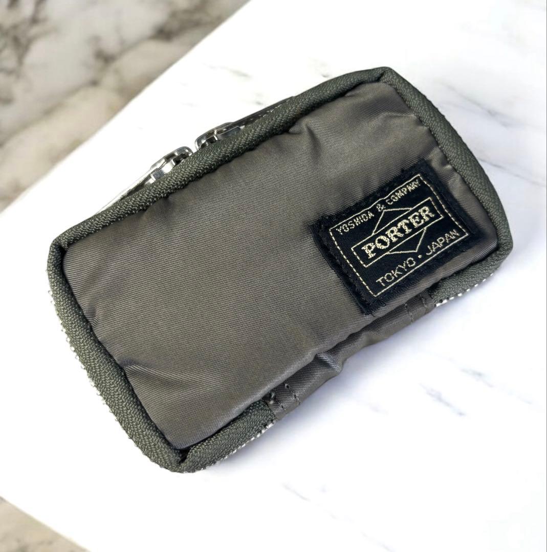 希少✨ポーター タンカー ラウンドファスナー キーケース セージグリーン　グレー