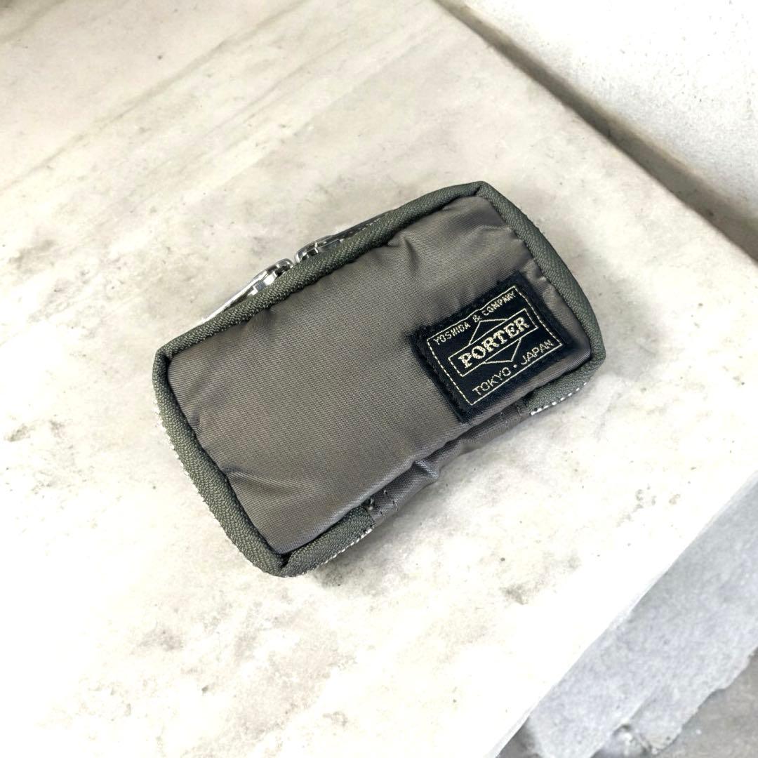 希少✨ポーター タンカー ラウンドファスナー キーケース セージグリーン　グレー