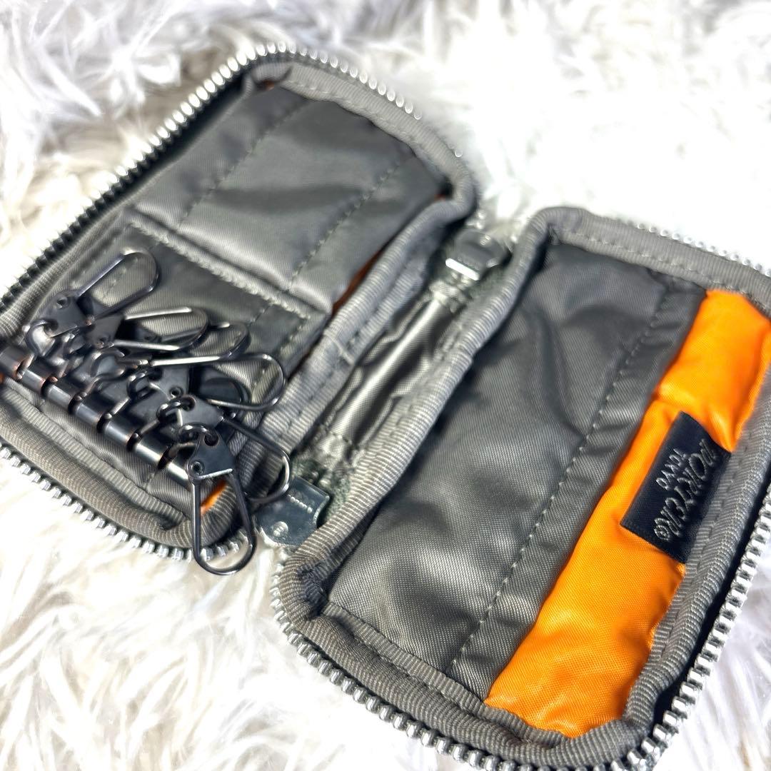 希少✨ポーター タンカー ラウンドファスナー キーケース セージグリーン　グレー