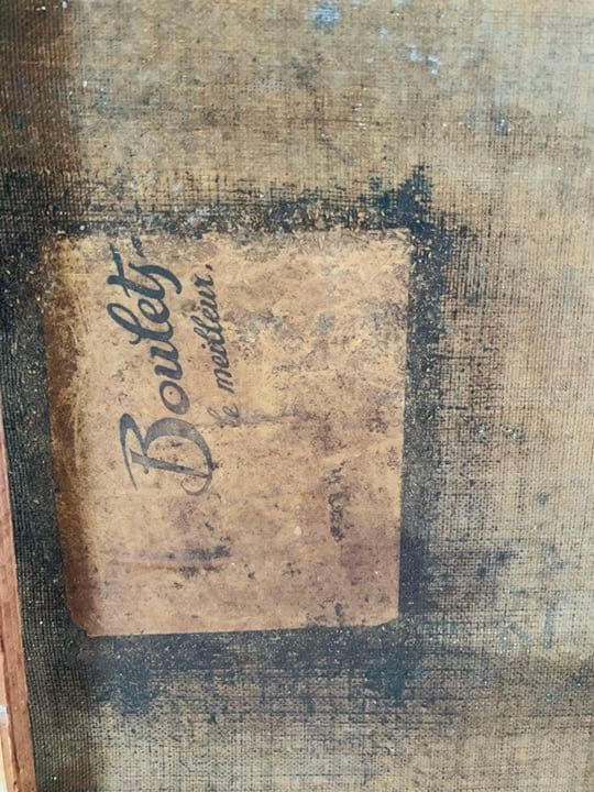 19世紀イギリス油絵、小池側の家