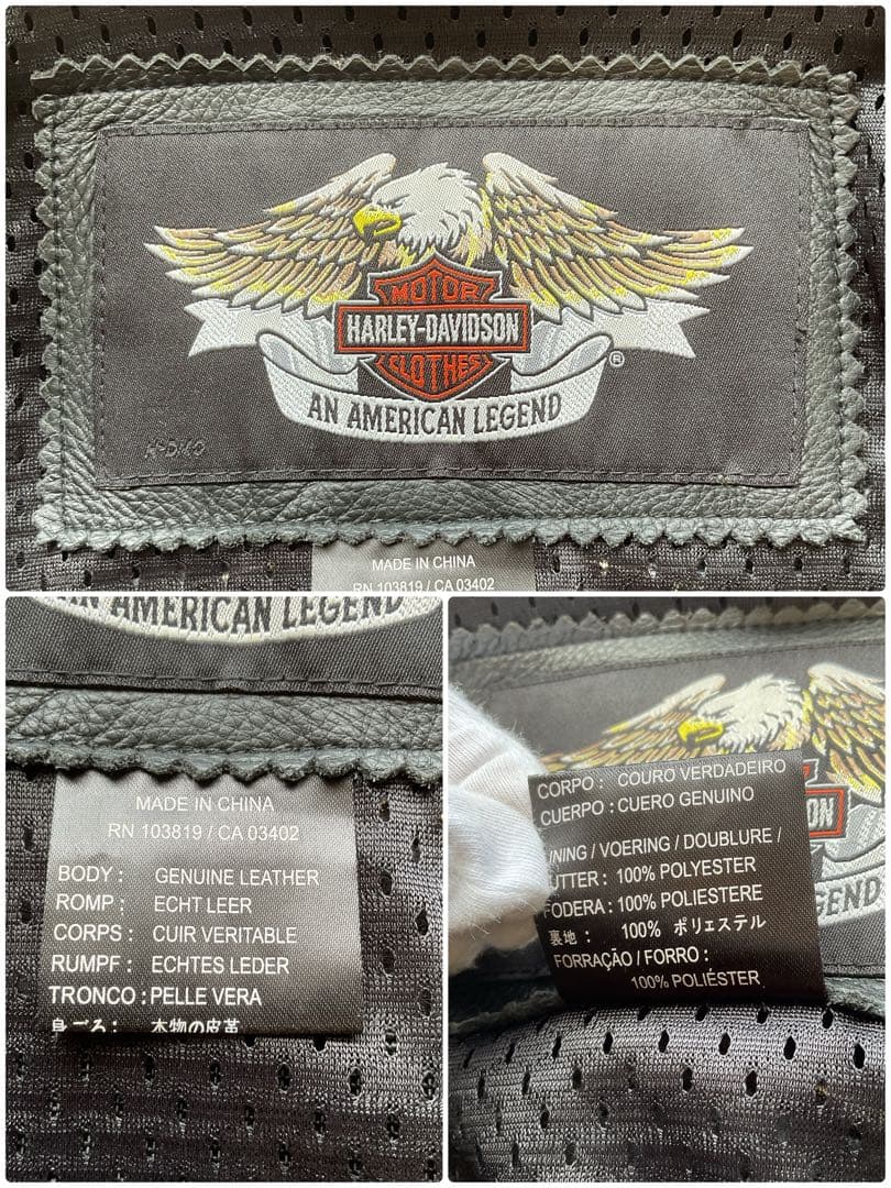 美品✨ハーレーダビッドソン　レザージャケット　シングルライダース　M 黒　現行