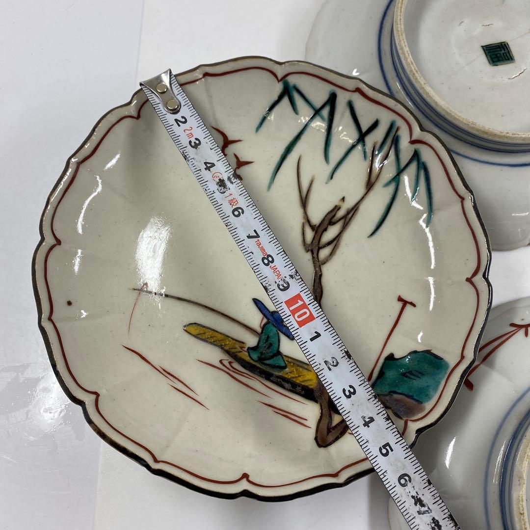 時代　九谷　銘々皿5客　幅約15㎝　東Y7-0404①タルサ