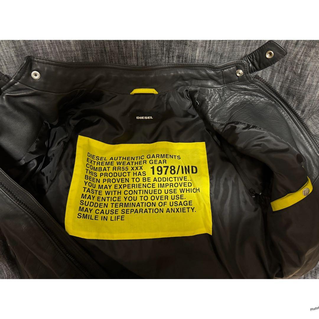 定価115500円 DIESEL 牛革　カウレザー　シングルライダース　S 黒