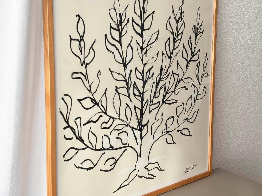 【IDEE 】アートポスター アンリ・マティス 低木 ナチュラルフレーム（額装）