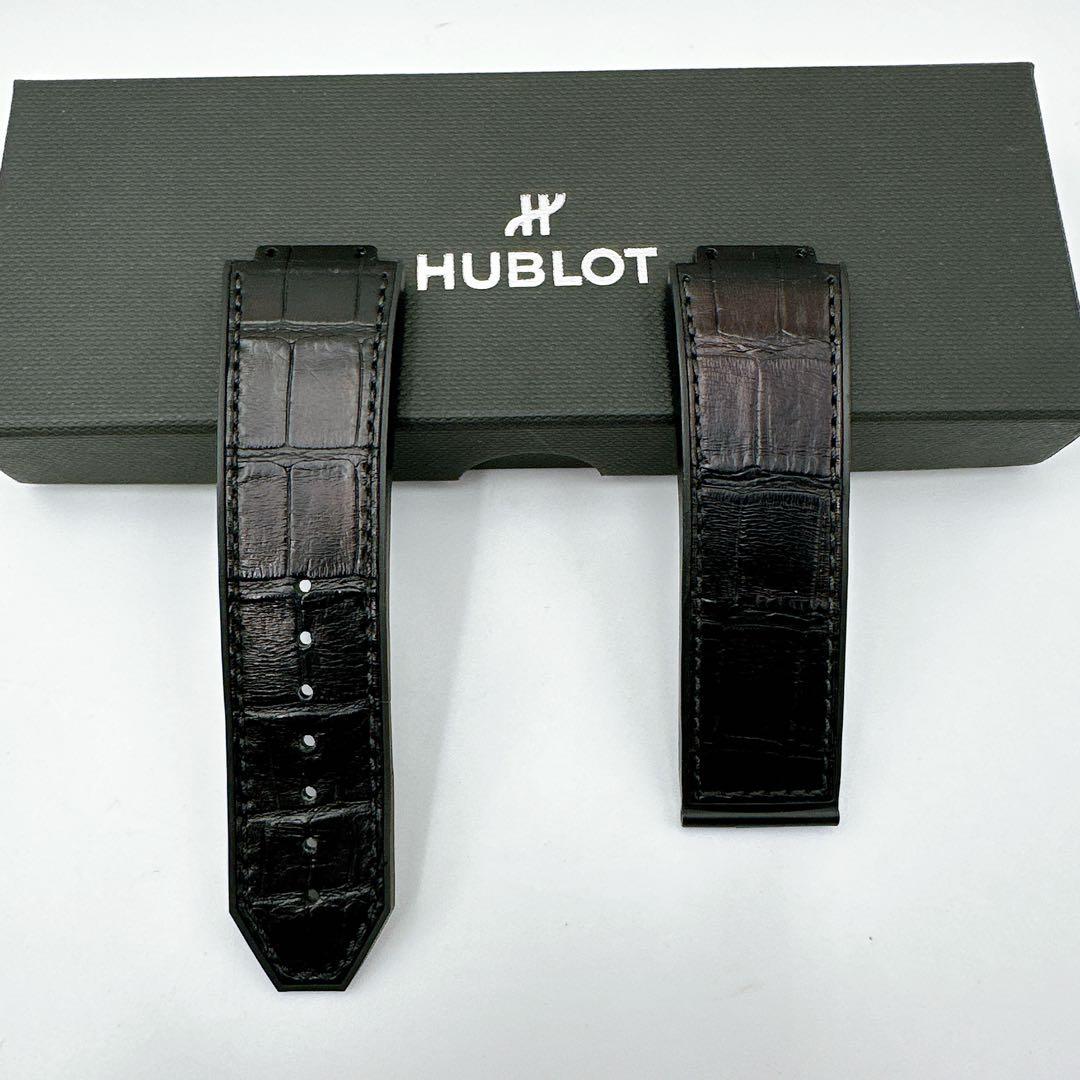 ◆ウブロ◆クロコ×ラバー 腕時計 ベルト純正 ラバーストラップ ブラック