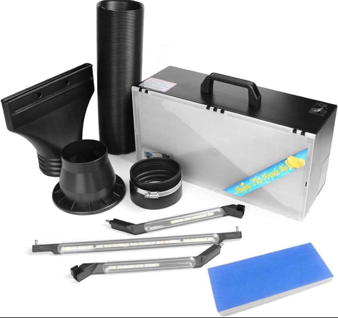 塗装ブース LED照明・フィルター付きエアブラシケース