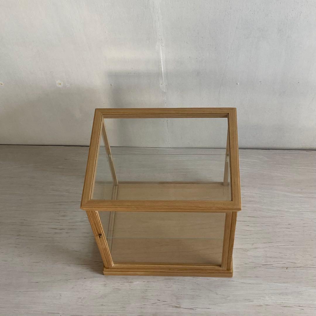 g301 古い木製 ガラスケース 2段 卓上 ショーケース 展示ケース 店舗什器