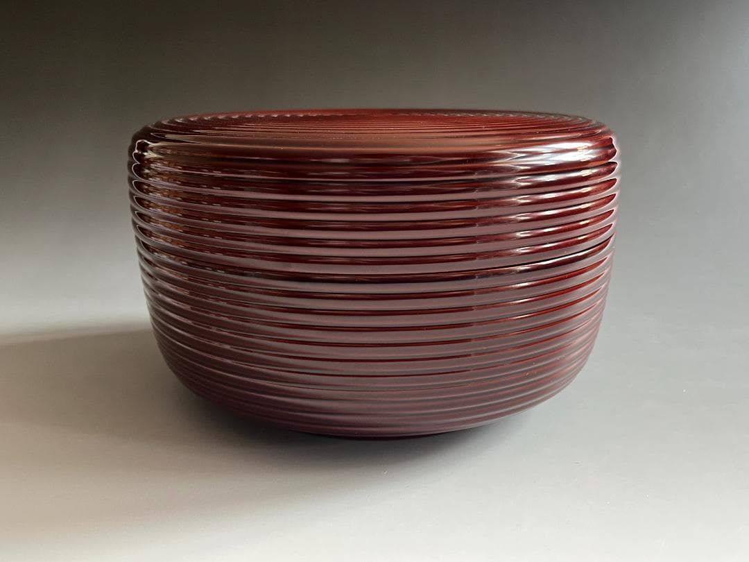 川端近左　熊笹蒔絵　溜ロクロ目食籠　即中斎書付　茶道具　表千家