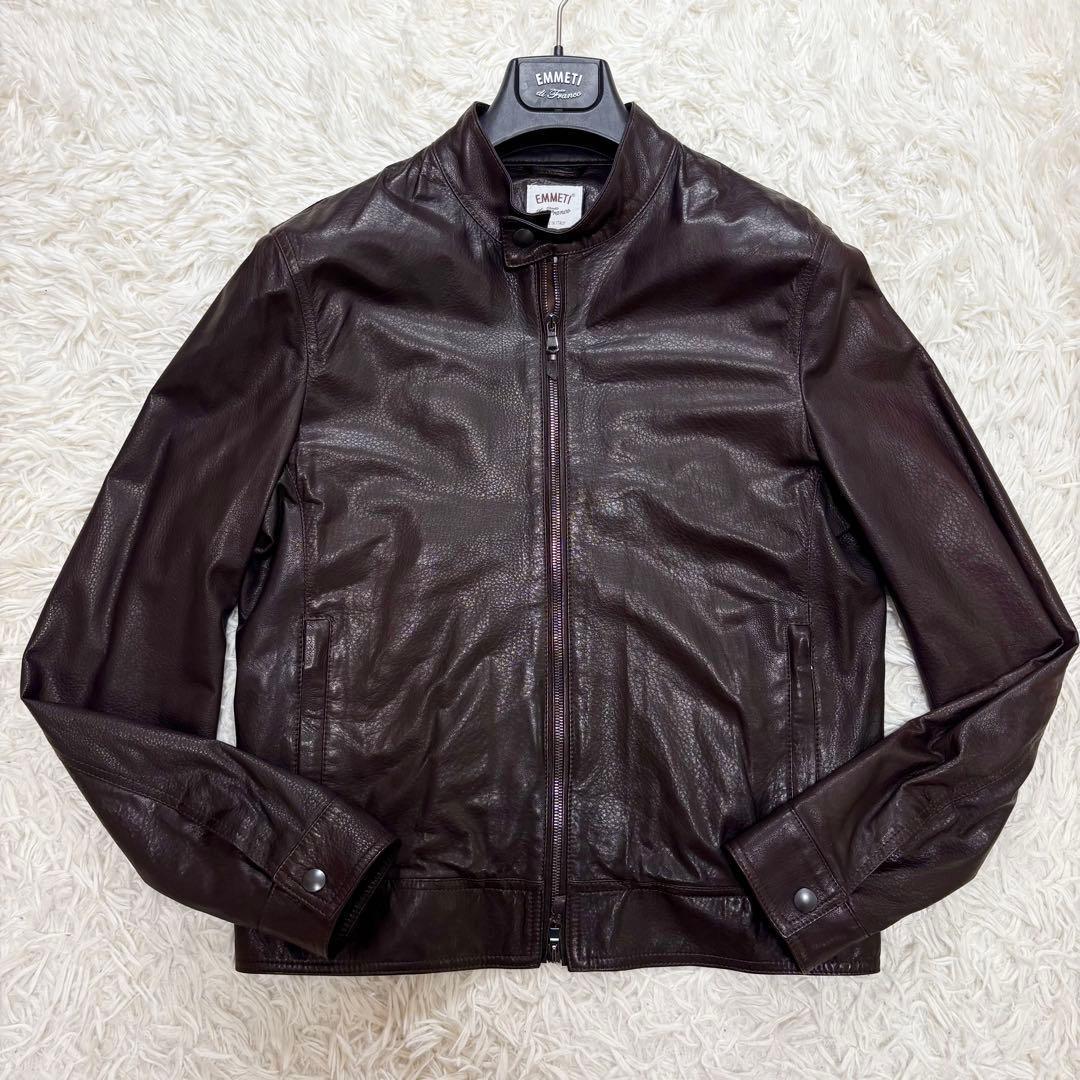 EMMETI JURI レザージャケット　シングルライダース　48