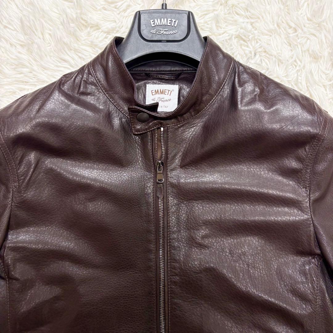 EMMETI JURI レザージャケット　シングルライダース　48