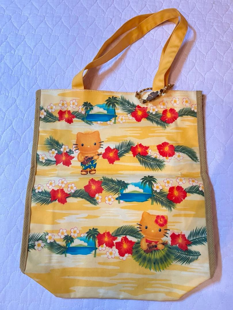 【新品未使用】日焼けキティ　ハイビスカス　トートバッグ　レトロキティ　ダニエル