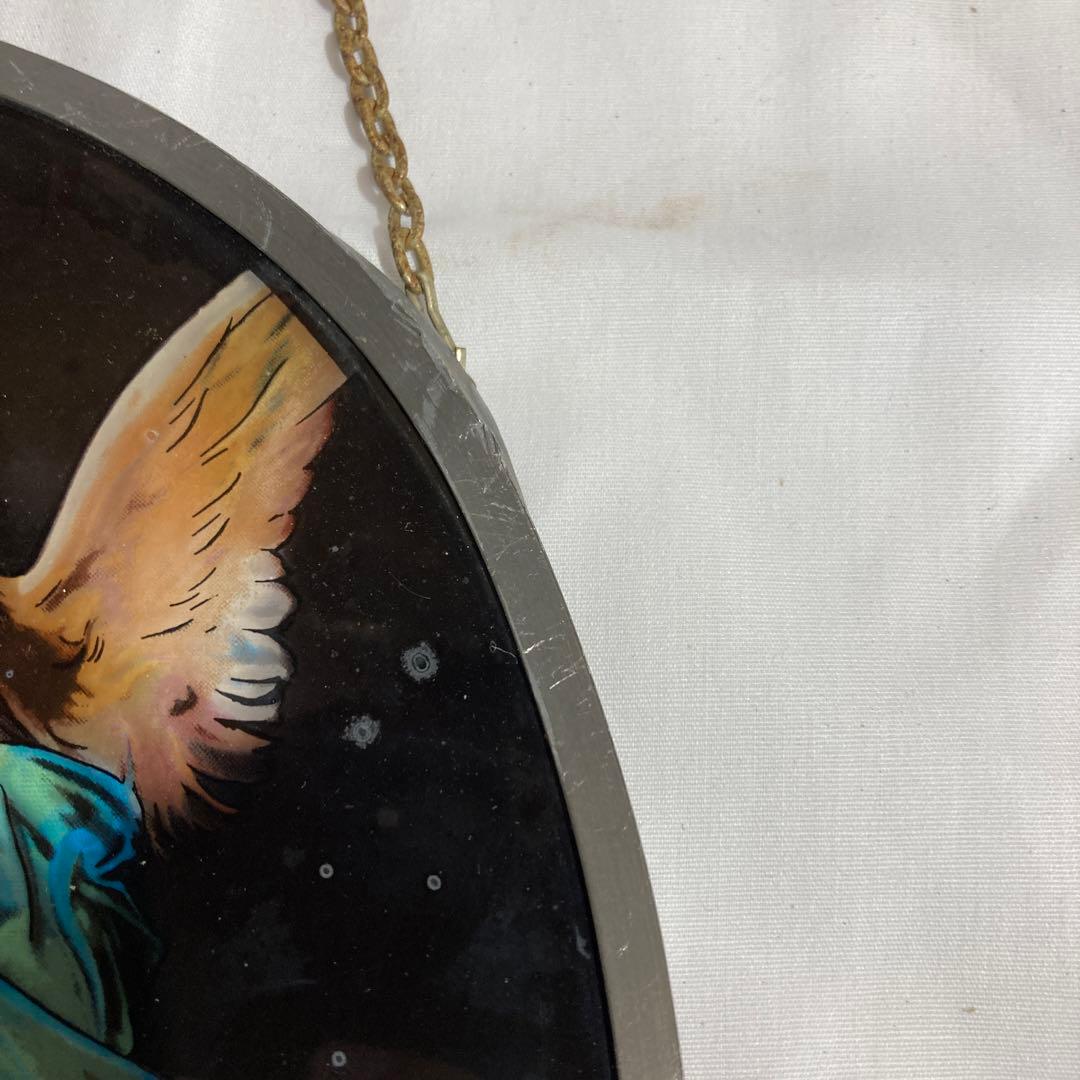 橋の上の天使　ヴィンテージ　ステンドグラス