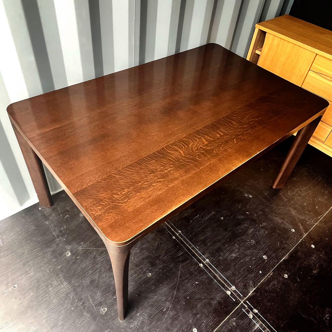 取付無料！カリモク家具 北欧風天然無垢材 おしゃれアンティークダイニングテーブル