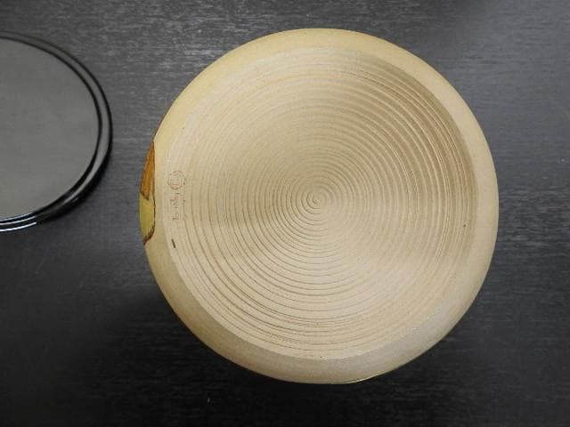 十四代亀井味楽　高取管耳水指　共箱　MA467