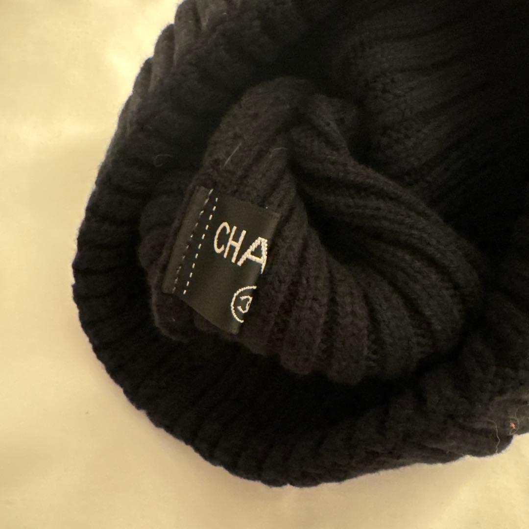 CHANEL ニット帽　ビーニー　黒　ブラック