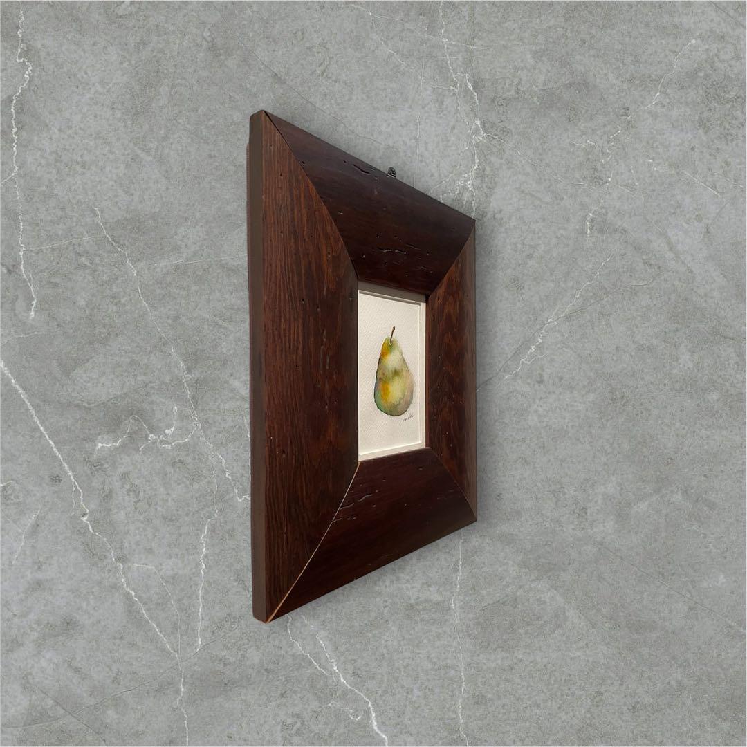 アンティーク水彩画　原画（洋梨）額縁付き30㌢×26㌢