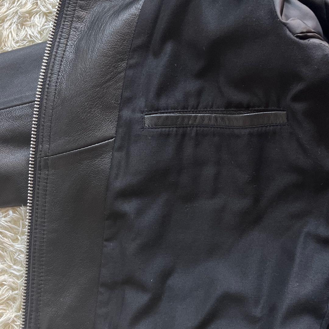 名作　ナノユニバース　Lサイズ　シングルライダース　羊革　ラム　ワンダーライト