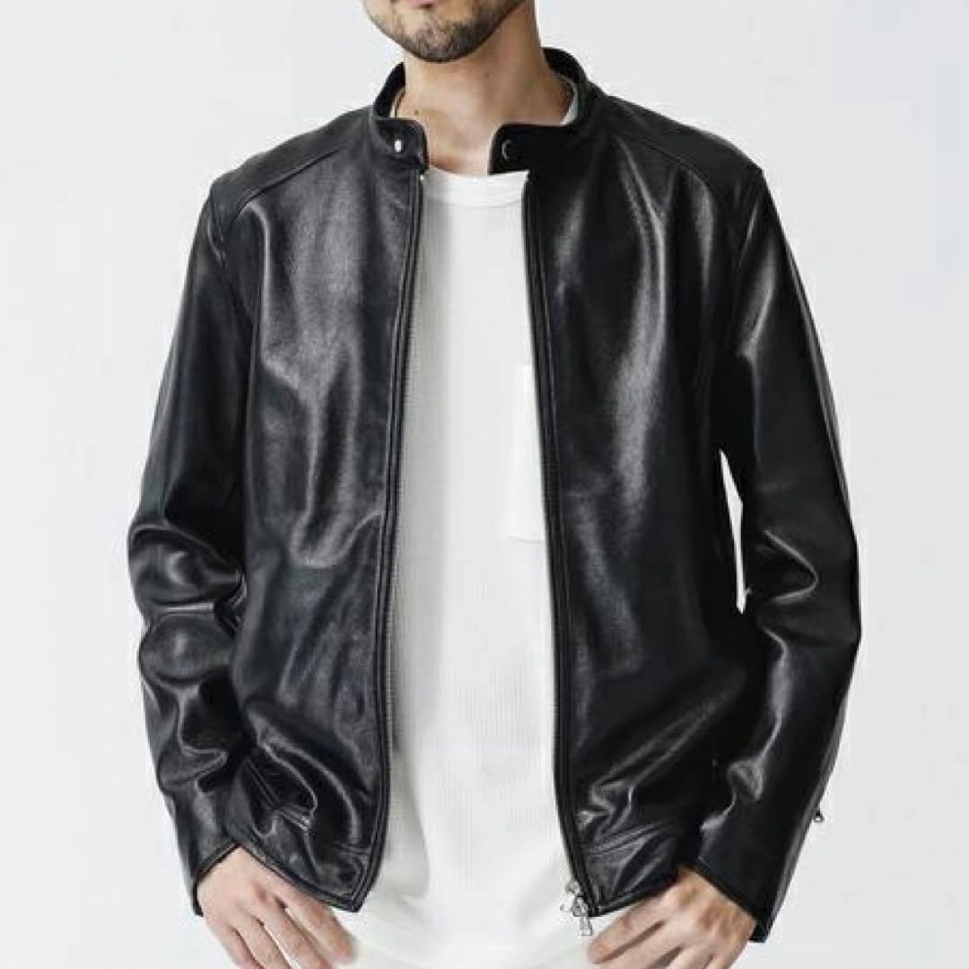 名作　ナノユニバース　Lサイズ　シングルライダース　羊革　ラム　ワンダーライト