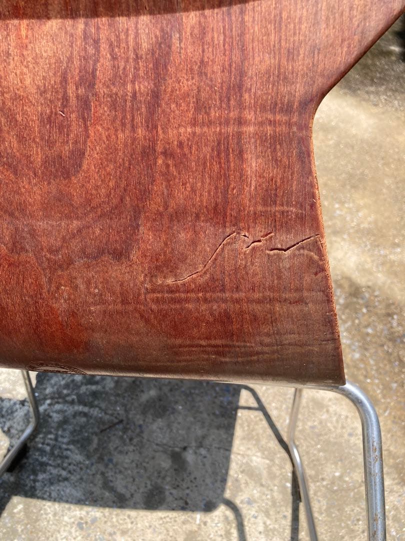 西ドイツ KOKUYO 木製 スタッキング チェア 2脚セット ①