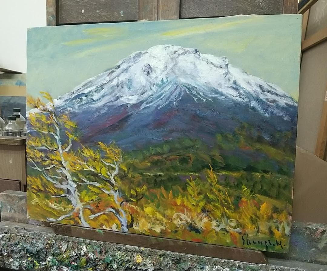 「富士山（奥庭）」2008 P10 油絵 絵画