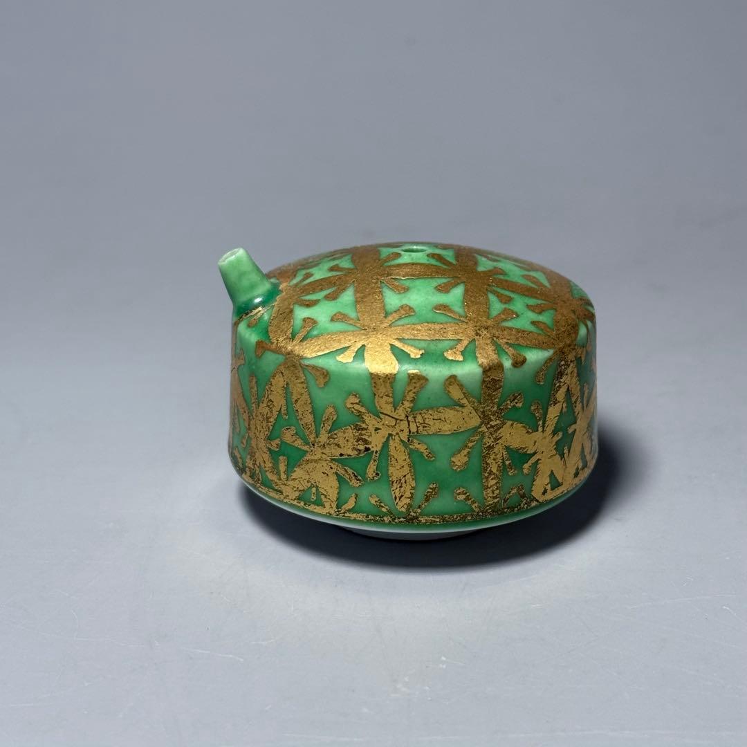 佐賀県重要無形文化財　小野珀子　自作　金蘭手水滴　共箱　栞　琥山窯　人気陶芸作家