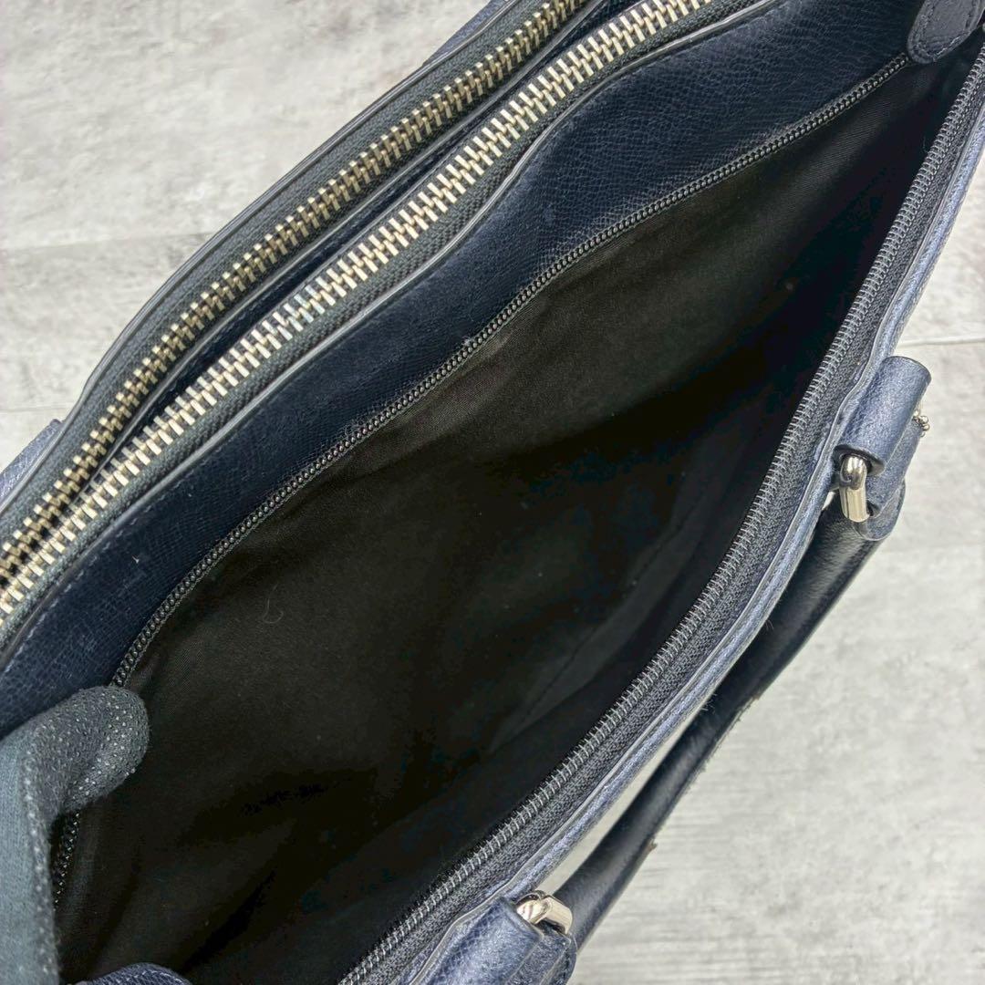 良品 コーチ 2way メトロポリタン ビジネスバッグ ブリーフケース A4 紺