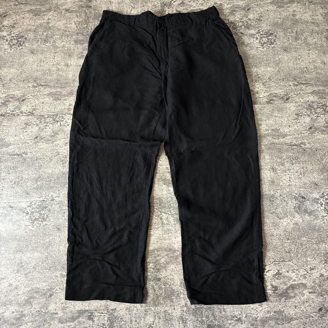 t*y様 ヴィンテージ シルクリネンパンツ ラルフローレン 黒ブラック メンズ