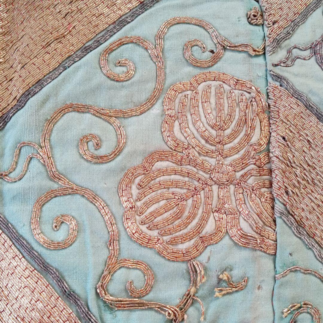 総金駒刺繍　打敷　内敷　総刺繍　仏教美術　地歌舞伎　歌舞伎　襤褸　骨董　古布