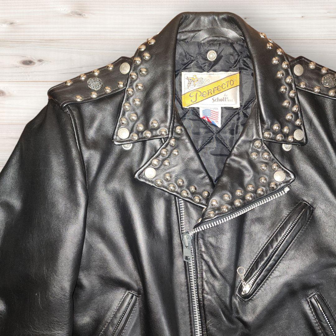 SHOT　ライダースジャケット　レザージャケット　ダブル　618 スタッズ　36