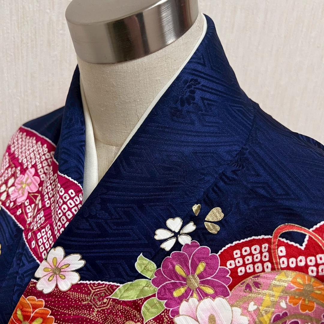 KJ2524 振袖 身丈165cm 正絹 着物 成人式 トールサイズ