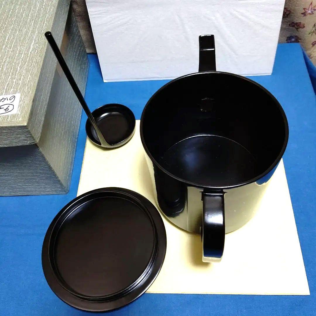 懐石道具、湯斗と湯の子すくい、木製真塗、かの56番