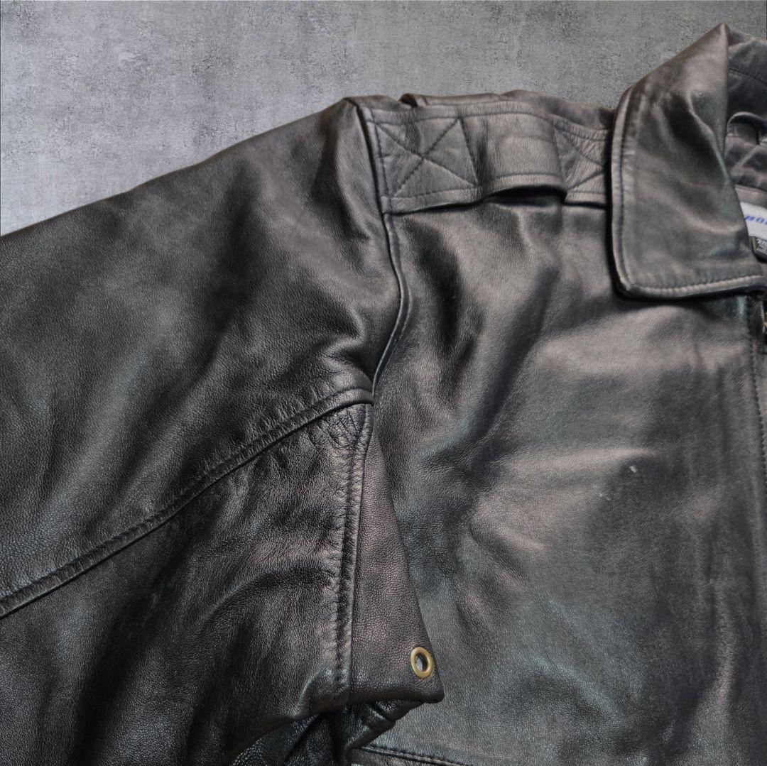 vintageカーコートBOEINGシングルライダースジャケット黒上質牛革ゆう様
