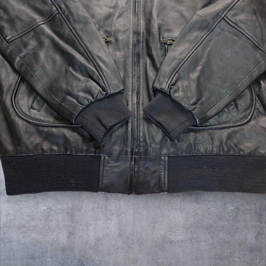 vintageカーコートBOEINGシングルライダースジャケット黒上質牛革ゆう様