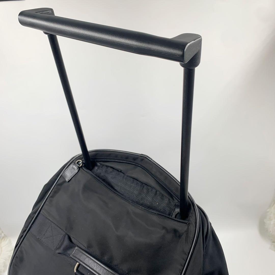 【✨美品✨】プラダ 三角ロゴ ナイロン キャリーバッグ ボストンバッグ ブラック