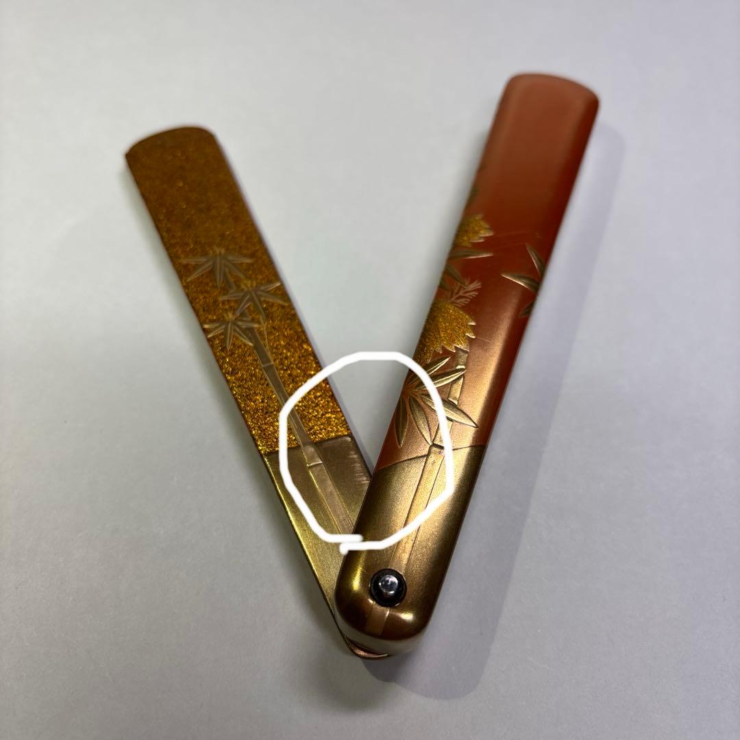 大井好雲斎　桐竹蒔絵矢立香合