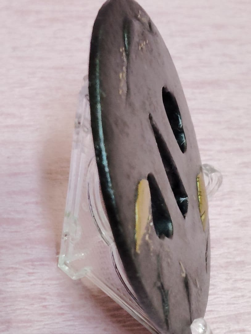 刀装具 鐔 鍔 無銘 鉄地 金象嵌 色絵 風景図 丸形鐔 時代物