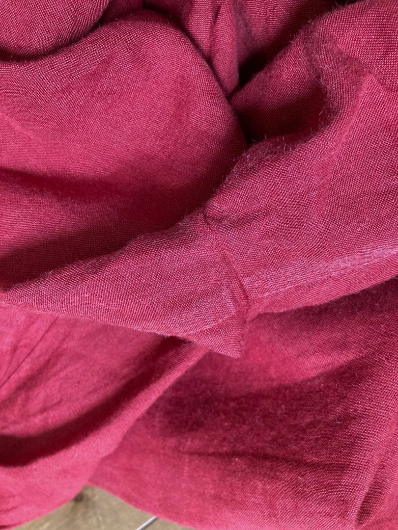 ヤンマ　ヤンマ産業　キュロットパンツ　リネン100% 赤　ガウチョパンツ