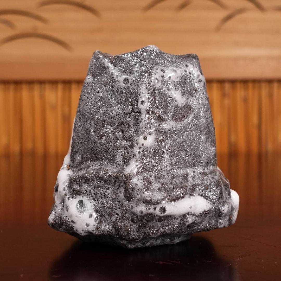 市川透 秀逸作 黒揚ぐい呑 酒呑 共箱