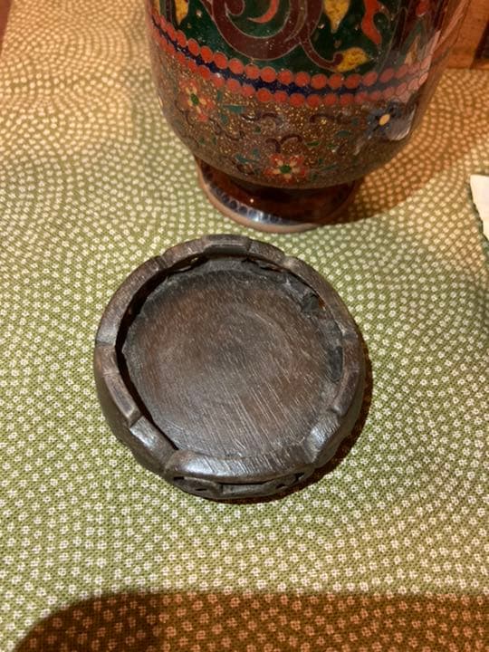 【お値下げ】安藤七宝店 龍鳳凰花唐草文有線七宝花瓶