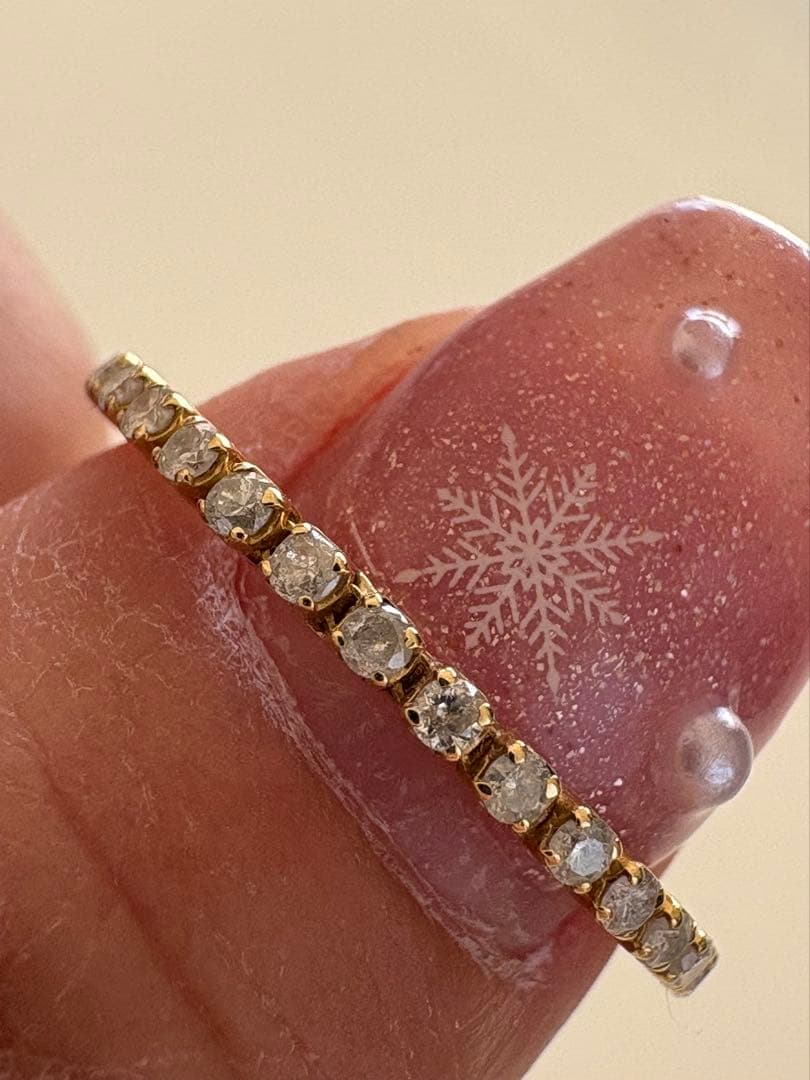 k18ゴールド✨ダイヤ0.45ct✨フルエタニティリング14号❣️
